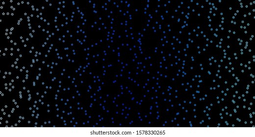 Dark BLUE vector background with colorful stars. Blur decorative design in simple style with stars. Pattern for websites, landing pages.