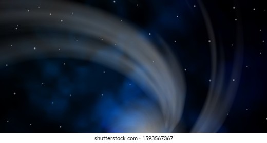 Dark BLUE vector background with colorful stars. Colorful illustration in abstract style with gradient stars. Theme for cell phones.