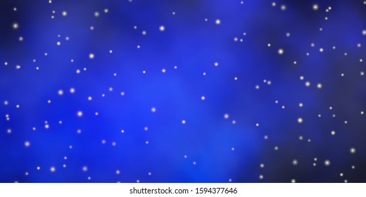 Dark BLUE vector background with colorful stars. Blur decorative design in simple style with stars. Pattern for new year ad, booklets.