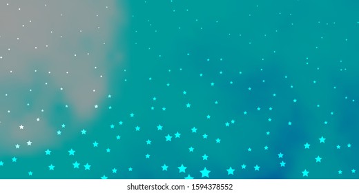 Dark BLUE vector background with colorful stars. Decorative illustration with stars on abstract template. Pattern for new year ad, booklets.