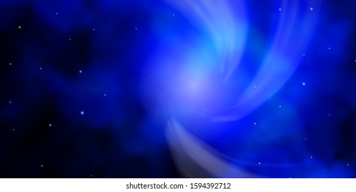 Dark BLUE vector background with colorful stars. Modern geometric abstract illustration with stars. Pattern for new year ad, booklets.
