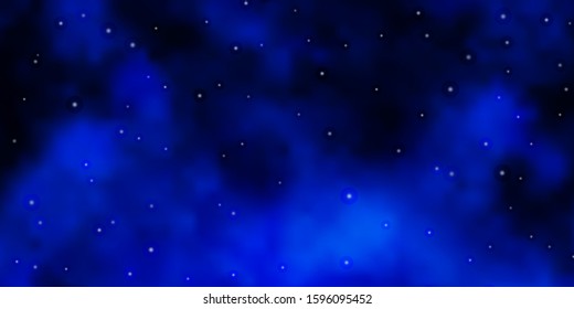 Dark BLUE vector background with colorful stars. Colorful illustration in abstract style with gradient stars. Pattern for wrapping gifts.