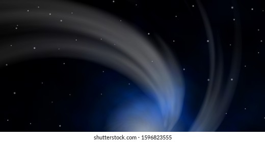 Dark BLUE vector background with colorful stars. Colorful illustration in abstract style with gradient stars. Theme for cell phones.