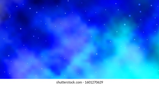 Dark BLUE vector background with colorful stars. Colorful illustration with abstract gradient stars. Pattern for wrapping gifts.