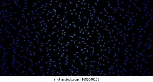 Dark BLUE vector background with colorful stars. Colorful illustration with abstract gradient stars. Design for your business promotion.
