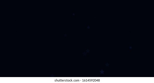 Dark BLUE vector background with colorful stars. Colorful illustration in abstract style with gradient stars. Pattern for new year ad, booklets.