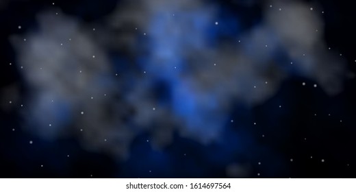 Dark BLUE vector background with colorful stars. Colorful illustration in abstract style with gradient stars. Pattern for new year ad, booklets.