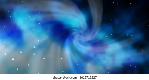 Dark BLUE vector background with colorful stars. Blur decorative design in simple style with stars. Pattern for websites, landing pages.