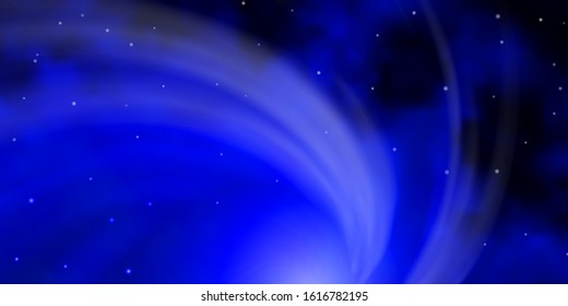 Dark BLUE vector background with colorful stars. Colorful illustration with abstract gradient stars. Best design for your ad, poster, banner.