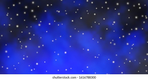 Dark BLUE vector background with colorful stars. Blur decorative design in simple style with stars. Best design for your ad, poster, banner.