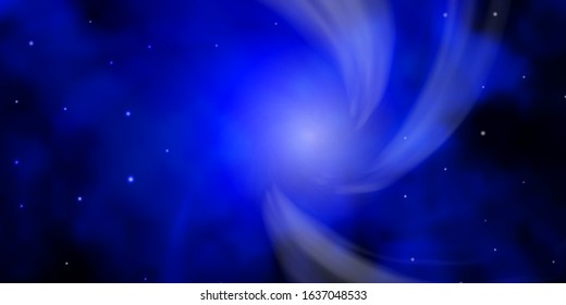 Dark BLUE vector background with colorful stars. Colorful illustration in abstract style with gradient stars. Theme for cell phones.