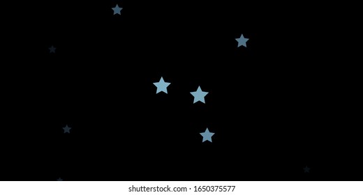Dark BLUE vector background with colorful stars. Modern geometric abstract illustration with stars. Pattern for websites, landing pages.