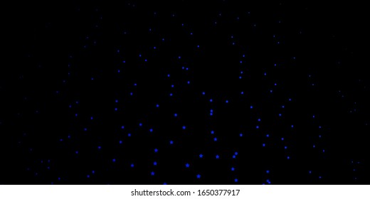 Dark BLUE vector background with colorful stars. Colorful illustration with abstract gradient stars. Design for your business promotion.