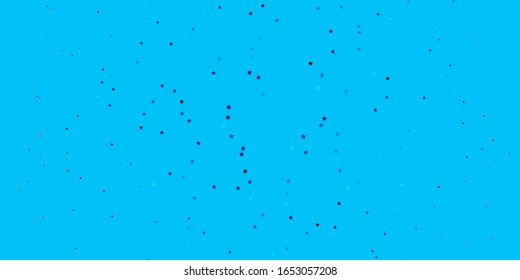 Dark BLUE vector background with colorful stars. Modern geometric abstract illustration with stars. Best design for your ad, poster, banner.