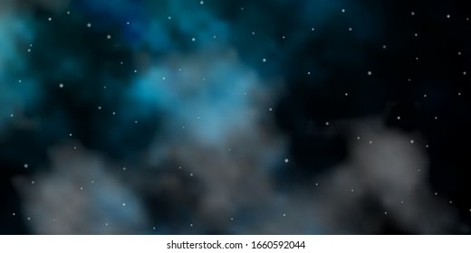 Dark BLUE vector background with colorful stars. Colorful illustration with abstract gradient stars. Pattern for wrapping gifts.