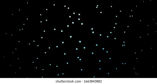 Fondo vector azul oscuro con estrellas coloridas. Ilustración colorida con estrellas abstractas de gradiente. Mejor diseño para tu anuncio, afiche, banner.