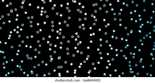 Dark BLUE vector background with colorful stars. Modern geometric abstract illustration with stars. Pattern for websites, landing pages.