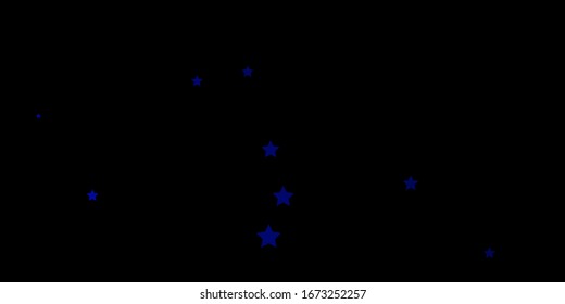Fondo vector azul oscuro con estrellas coloridas. Ilustración decorativa con estrellas en plantilla abstracta. Diseño para su promoción empresarial.