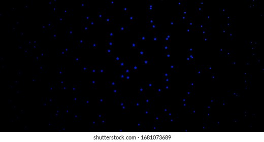 Dark BLUE vector background with colorful stars. Colorful illustration with abstract gradient stars. Design for your business promotion.