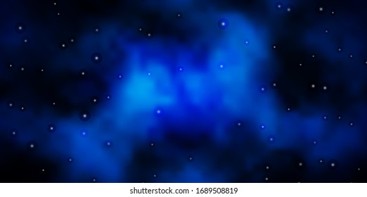 Fondo vector azul oscuro con estrellas coloridas. Ilustración decorativa con estrellas en plantilla abstracta. Diseño para su promoción empresarial.