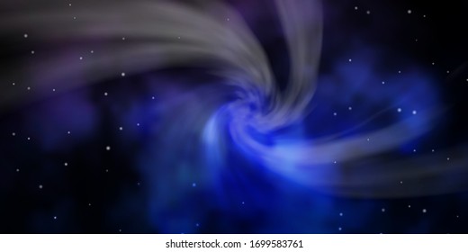Dark BLUE vector background with colorful stars. Decorative illustration with stars on abstract template. Design for your business promotion.