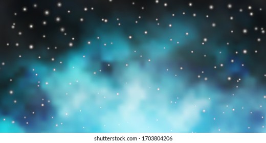 Dark BLUE vector background with colorful stars. Blur decorative design in simple style with stars. Best design for your ad, poster, banner.