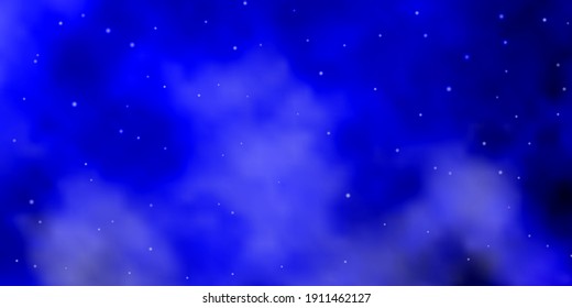 Fondo vector azul oscuro con estrellas coloridas. Ilustración abstracta geométrica moderna con estrellas. Patrón de anuncios de año nuevo, folletos.