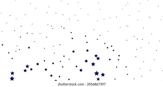 Dark BLUE vector background with colorful stars. Decorative illustration with stars on abstract template. Pattern for new year ad, booklets.