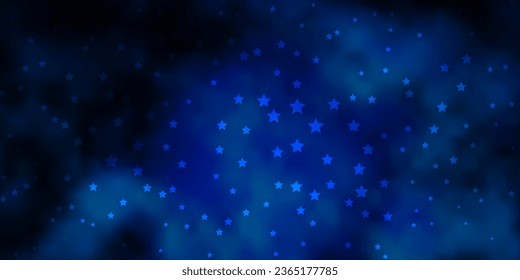 Dark BLUE vector background with colorful stars. Modern geometric abstract illustration with stars. Best design for your ad, poster, banner.