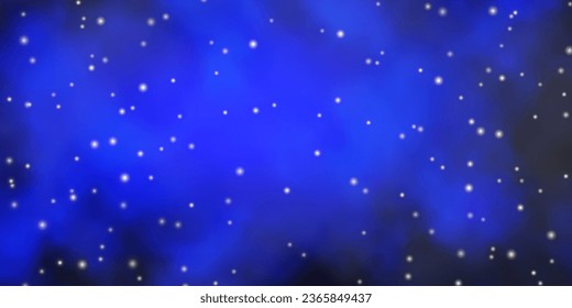 Dunkler BLAU, Vektorhintergrund mit bunten Sternen. Unscharfes dekoratives Design im einfachen Stil mit Sternen. Das beste Design für Ihre Anzeige, Ihr Poster, Ihr Banner.
