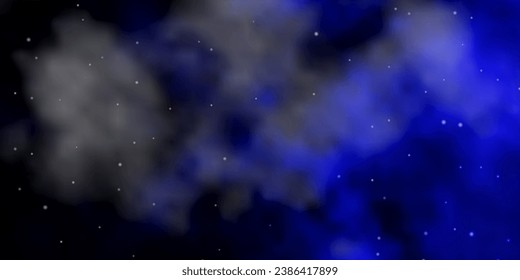 Dark BLUE vector background with colorful stars. Colorful illustration in abstract style with gradient stars. Pattern for websites, landing pages.