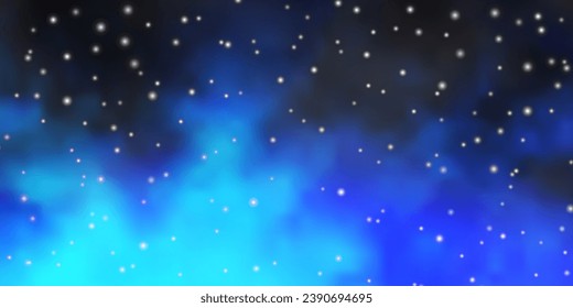 Dark BLUE vector background with colorful stars. Blur decorative design in simple style with stars. Best design for your ad, poster, banner.