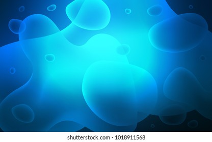 Dark BLUE vector background with curved circles. An elegant bright illustration with gradient. Pattern for your business design.