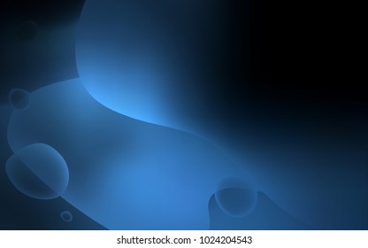 Dark BLUE vector background with curved circles. A completely new color illustration in memphis style. The elegant pattern for brand book.