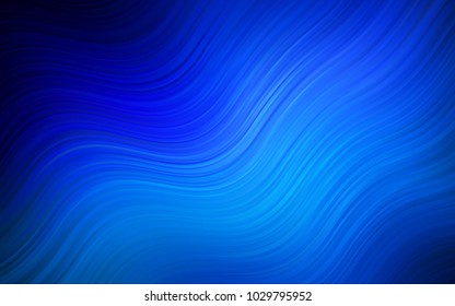 Dark BLUE vector background with curved circles. Brand-new colored illustration in marble style with gradient. A new texture for your  ad, booklets, leaflets.