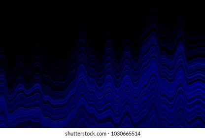 Dark BLUE vector background with curved circles. Colorful illustration in abstract marble style with gradient. Pattern for your business design.