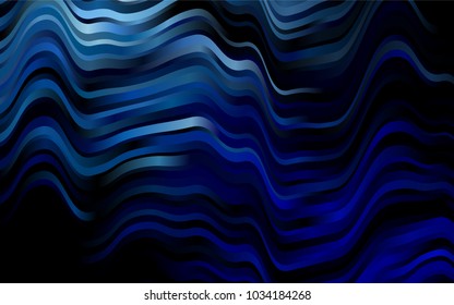 Dark BLUE vector background with curved circles. Colorful illustration in abstract marble style with gradient. Pattern for your business design.