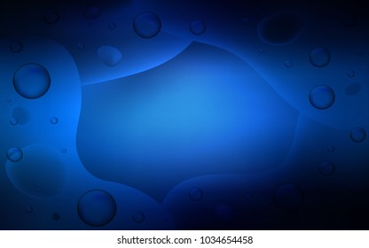 Dark BLUE vector background with curved circles. Shining illustration, which consist of blurred lines, circles. The best blurred design for your business.