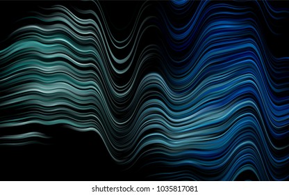 Dark BLUE vector background with curved circles. An elegant bright illustration with gradient. Pattern for your business design.