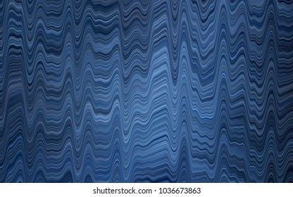 Dark BLUE vector background with curved circles. Creative illustration in halftone marble style with gradient. A completely new template for your business design.