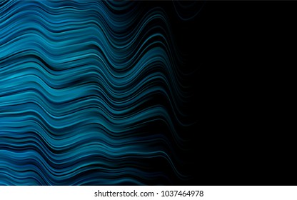 Dark BLUE vector background with curved circles. Creative illustration in halftone marble style with gradient. Pattern for your business design.