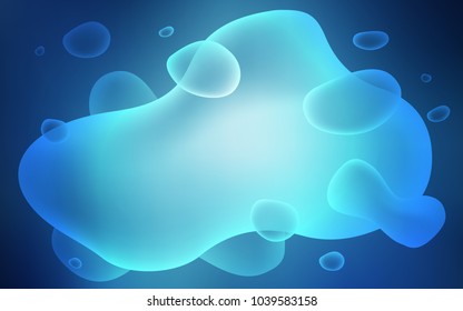 Dark BLUE vector background with curved circles. A completely new color illustration in memphis style. Pattern for your business design.