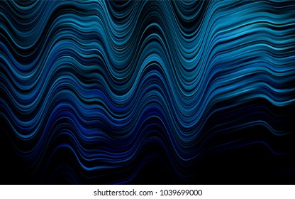 Dark BLUE vector background with curved circles. Geometric illustration in marble style with gradient.  The template for cell phone backgrounds.