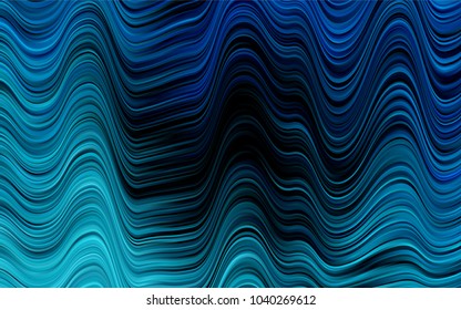 Dark BLUE vector background with curved circles. Shining crooked illustration in marble style. Pattern for your business design.