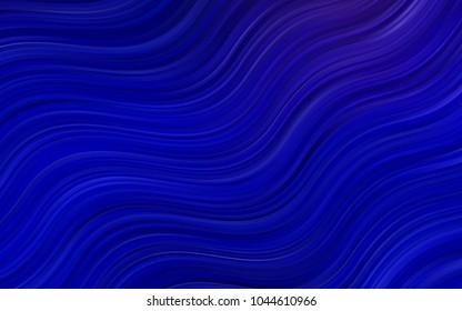 Dark BLUE vector background with curved circles. Colorful illustration in abstract marble style with gradient. A new texture for your  ad, booklets, leaflets.