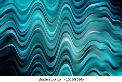 Dark BLUE vector background with curved circles. Shining illustration, which consist of blurred lines, circles. Textured wave pattern for backgrounds.
