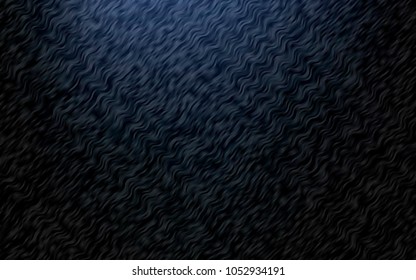 Dark BLUE vector background with curved circles. A vague circumflex abstract illustration with gradient. Marble design for your web site.