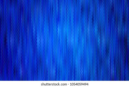 Dark BLUE vector background with curved circles. Shining illustration, which consist of blurred lines, circles. A completely new template for your business design.