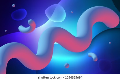 Dark BLUE vector background with curved circles. Colorful abstract illustration with gradient lines. A new texture for your  ad, booklets, leaflets.