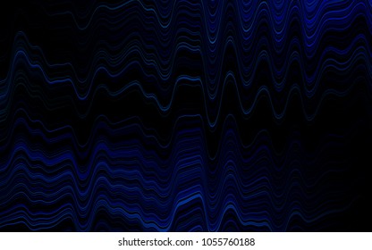 Dark BLUE vector background with curved circles. A vague circumflex abstract illustration with gradient. The best blurred design for your business.